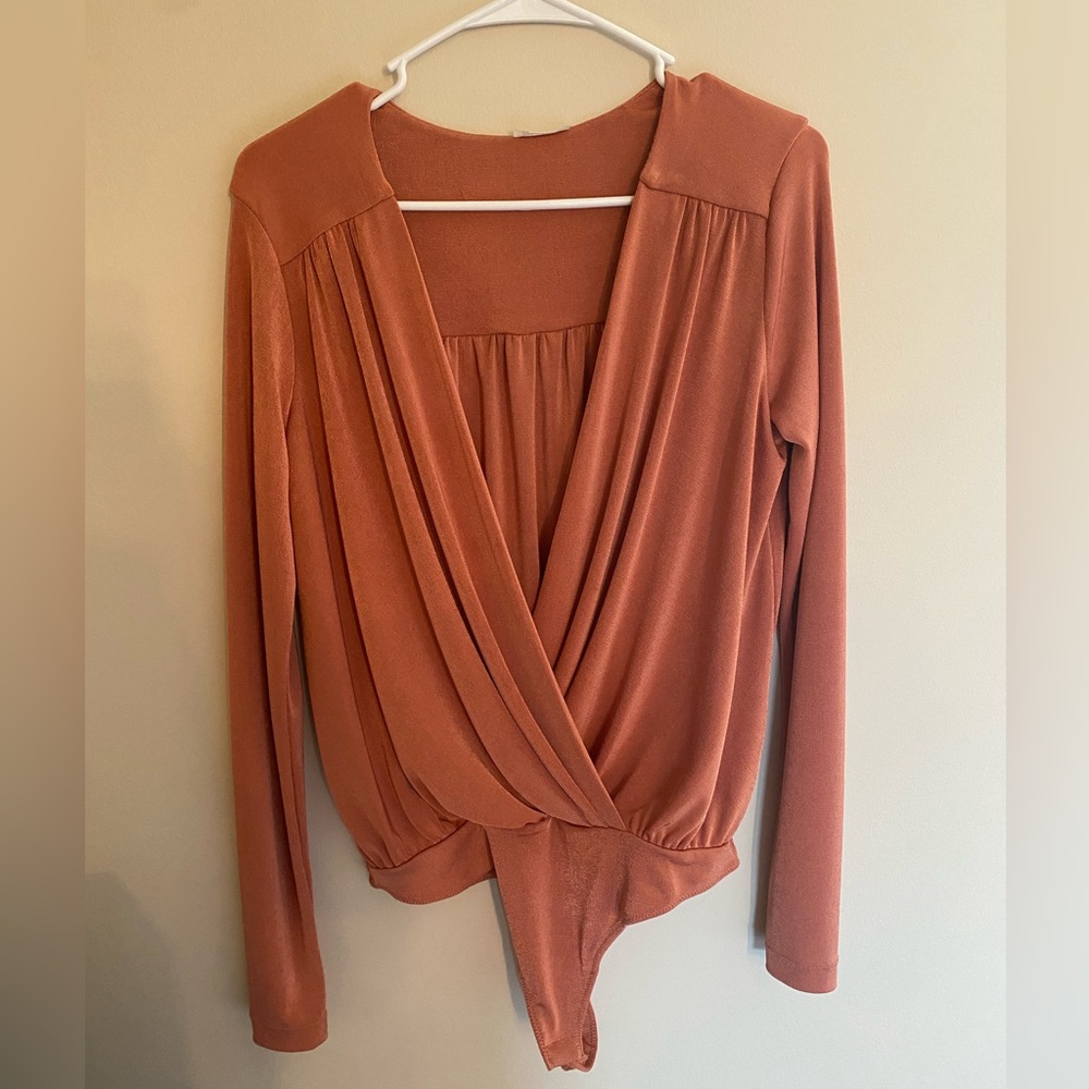 Pink Salmon Unitard V blouse